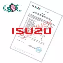 Certificat de conformité Isuzu