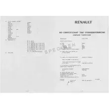 Certificat de conformité européen Renault