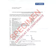 Certificat de conformité gratuit Hyundai 