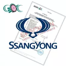 Certificat de Conformité Ssangyong